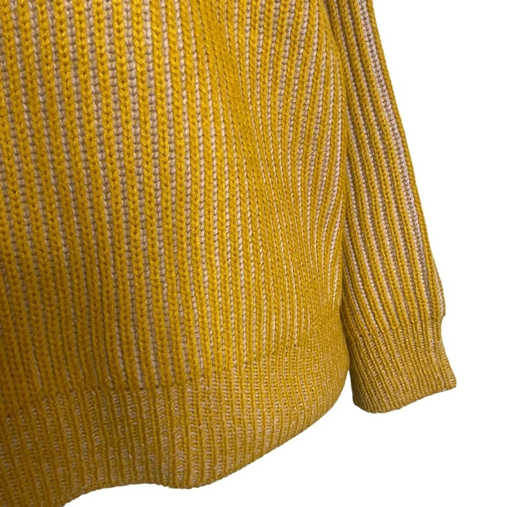 Topshop Mustard Ribbed Funnel Neck Sweater